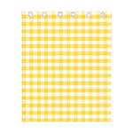 Yellow And White Gingham Pattern Print Curtain