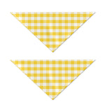 Yellow And White Gingham Pattern Print Dog Bandana
