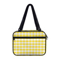 Yellow And White Gingham Pattern Print Double Strap Bible Bag