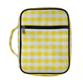 Yellow And White Gingham Pattern Print Front Pocket Bible Bag