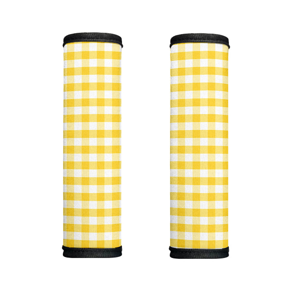 Yellow And White Gingham Pattern Print Handle Covers