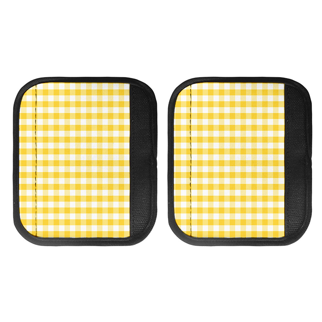 Yellow And White Gingham Pattern Print Handle Covers