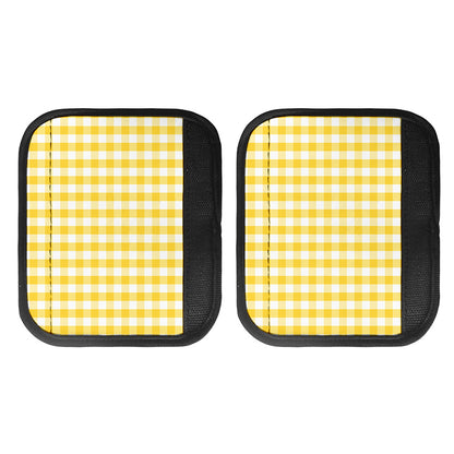 Yellow And White Gingham Pattern Print Handle Covers