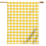 Yellow And White Gingham Pattern Print House Flag