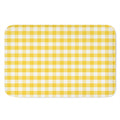 Yellow And White Gingham Pattern Print Indoor Door Mat