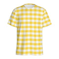 Yellow And White Gingham Pattern Print Men's Athletic T-Shirt