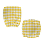 Yellow And White Gingham Pattern Print Office Chair Cover