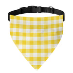 Yellow And White Gingham Pattern Print Over The Collar Dog Bandana