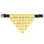 Yellow And White Gingham Pattern Print Over The Collar Dog Bandana