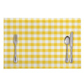 Yellow And White Gingham Pattern Print Placemat