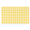 Yellow And White Gingham Pattern Print Polyester Doormat