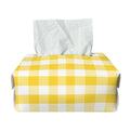 Yellow And White Gingham Pattern Print Rectangle Tissue Box Cover