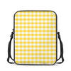 Yellow And White Gingham Pattern Print Rectangular Crossbody Bag