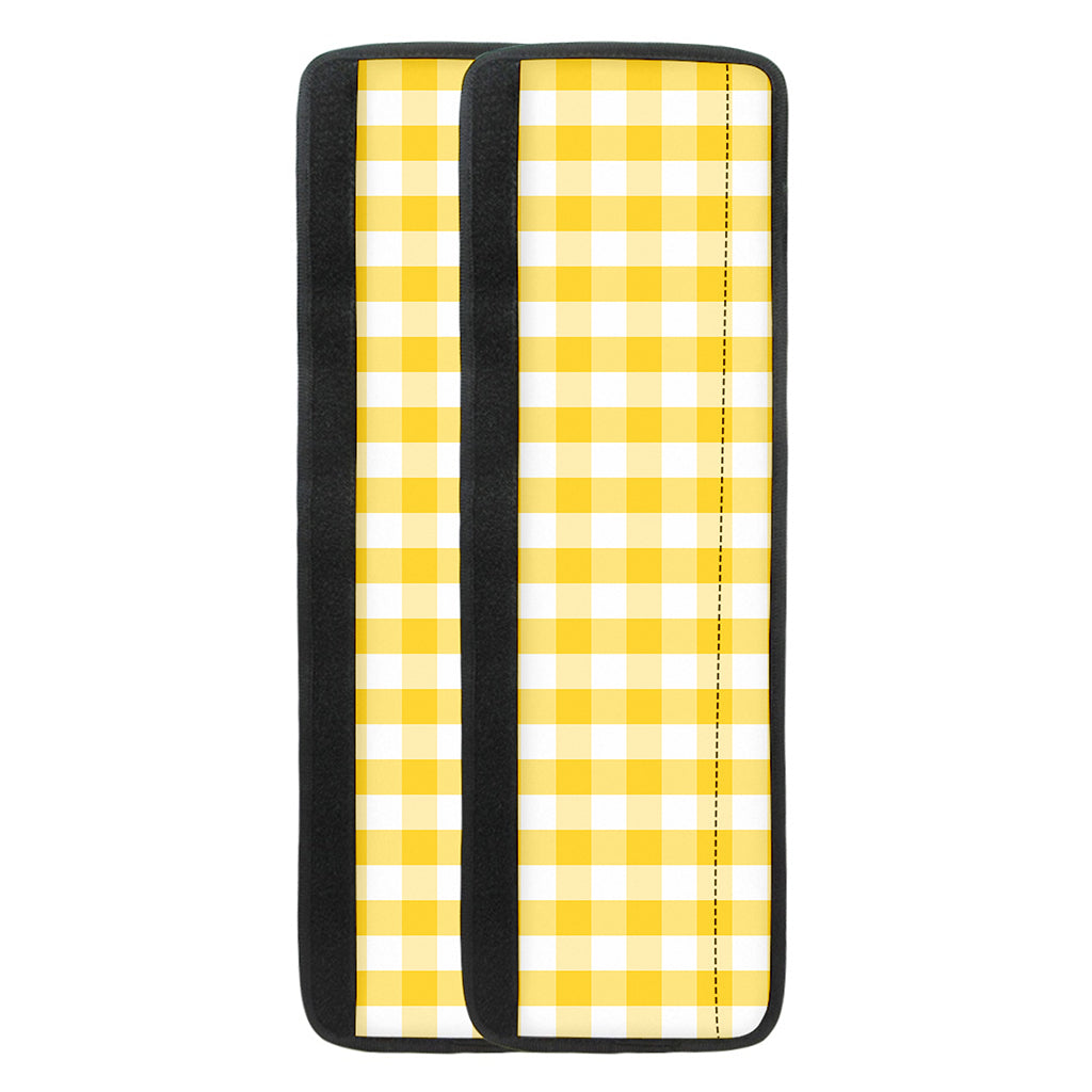 Yellow And White Gingham Pattern Print Refrigerator Handle Covers