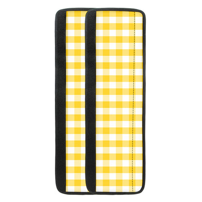 Yellow And White Gingham Pattern Print Refrigerator Handle Covers