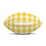 Yellow And White Gingham Pattern Print Rugby Ball