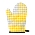 Yellow And White Gingham Pattern Print Single Oven Mitt