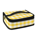 Yellow And White Gingham Pattern Print Small Lunch Bag