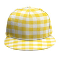 Yellow And White Gingham Pattern Print Snapback Cap