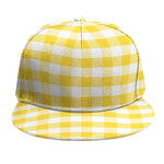 Yellow And White Gingham Pattern Print Snapback Cap