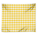Yellow And White Gingham Pattern Print Tapestry