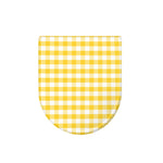 Yellow And White Gingham Pattern Print Toilet Lid Cover