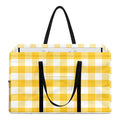 Yellow And White Gingham Pattern Print Utility Tote Bag