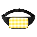 Yellow And White Gingham Pattern Print Waist Bag