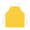 Yellow And White Polka Dot Pattern Print Adjustable Apron