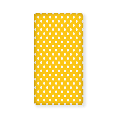 Yellow And White Polka Dot Pattern Print Baby Crib Sheet