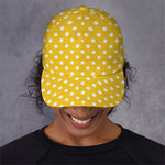 Yellow And White Polka Dot Pattern Print Baseball Cap