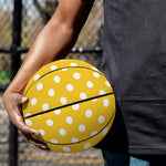 Yellow And White Polka Dot Pattern Print Basketball