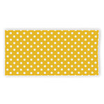 Yellow And White Polka Dot Pattern Print Beach Towel