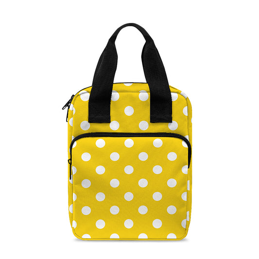 Yellow And White Polka Dot Pattern Print Bible Tote Bag