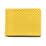 Yellow And White Polka Dot Pattern Print Bifold Wallet