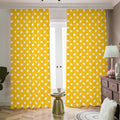Yellow And White Polka Dot Pattern Print Dimout Pencil Pleat Curtains