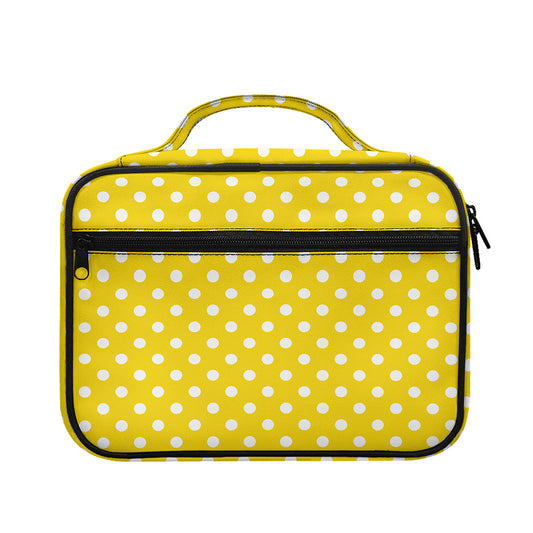 Yellow And White Polka Dot Pattern Print Briefcase Bible Bag
