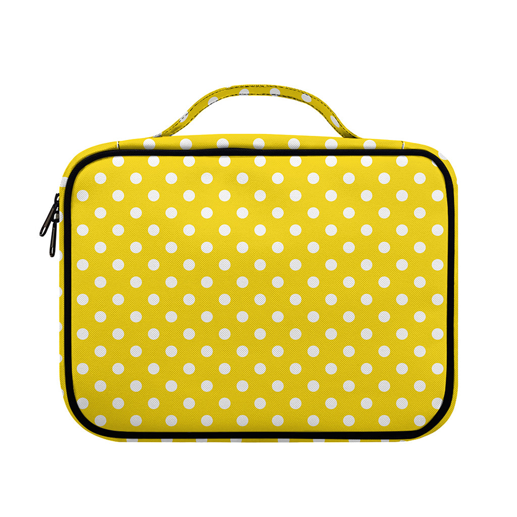 Yellow And White Polka Dot Pattern Print Briefcase Bible Bag