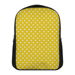 Yellow And White Polka Dot Pattern Print Casual Backpack