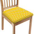 Yellow And White Polka Dot Pattern Print Chair Cushion Cover