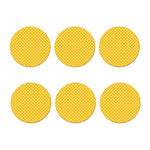 Yellow And White Polka Dot Pattern Print Coaster Set