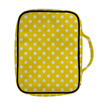Yellow And White Polka Dot Pattern Print Front Pocket Bible Bag