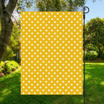 Yellow And White Polka Dot Pattern Print Garden Flag