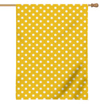 Yellow And White Polka Dot Pattern Print House Flag