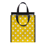 Yellow And White Polka Dot Pattern Print Insulated Lunch Tote
