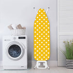Yellow And White Polka Dot Pattern Print Ironing Board Cover