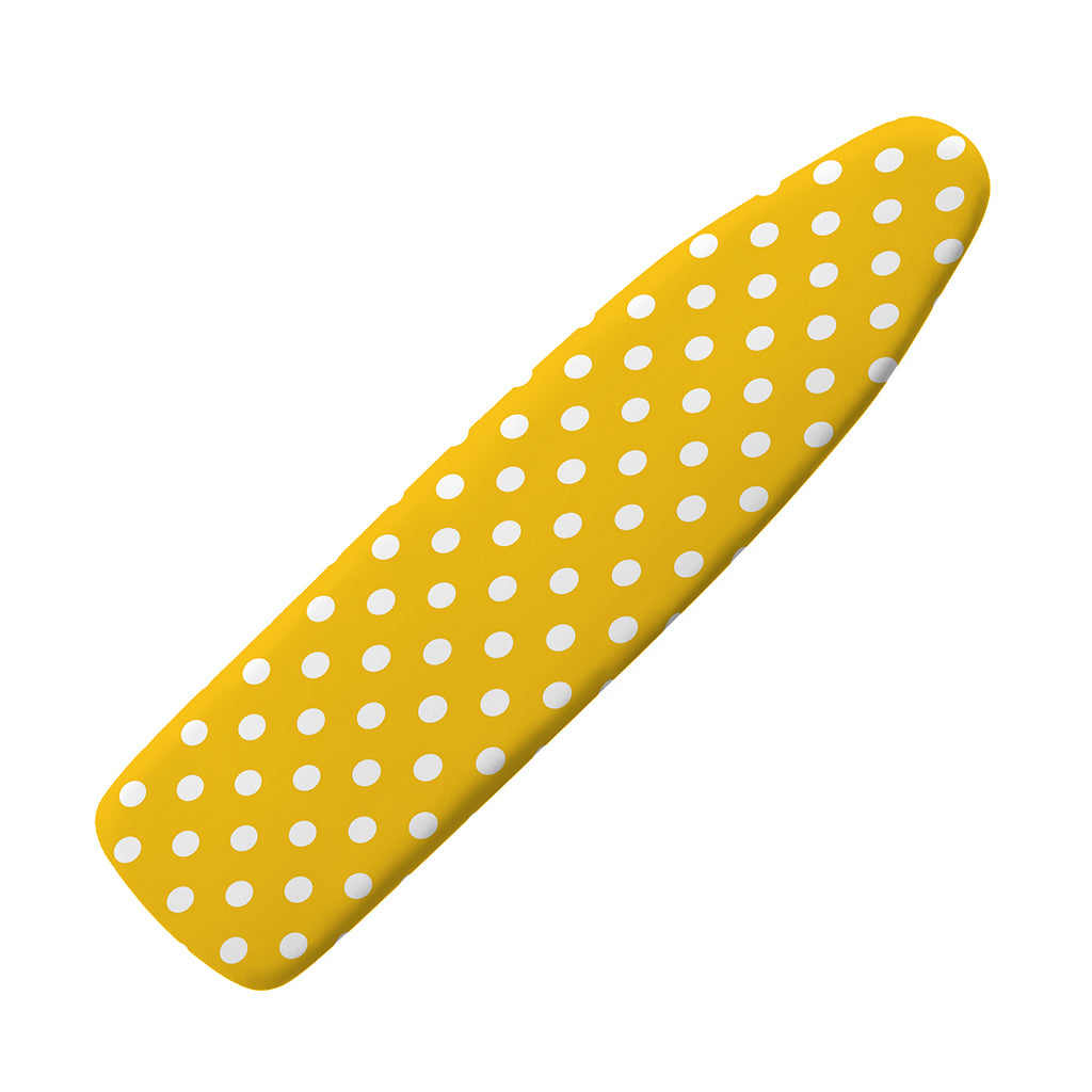 Yellow And White Polka Dot Pattern Print Ironing Board Cover