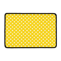 Yellow And White Polka Dot Pattern Print Kitchen Mat