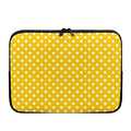 Yellow And White Polka Dot Pattern Print Laptop Sleeve