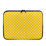 Yellow And White Polka Dot Pattern Print Laptop Sleeve